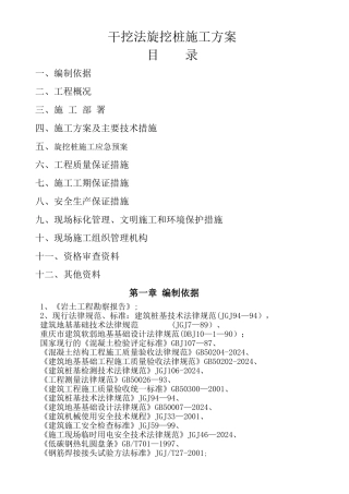 干挖法旋挖桩施工方案