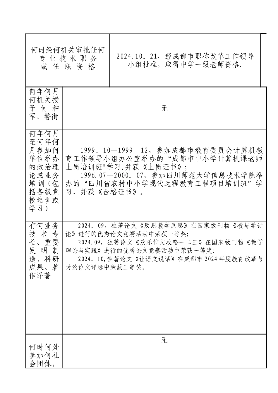 干部履历表填写样表_第2页