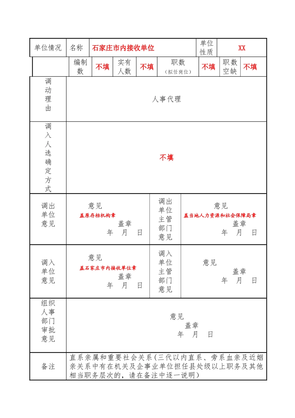 干部调动审批表_第2页