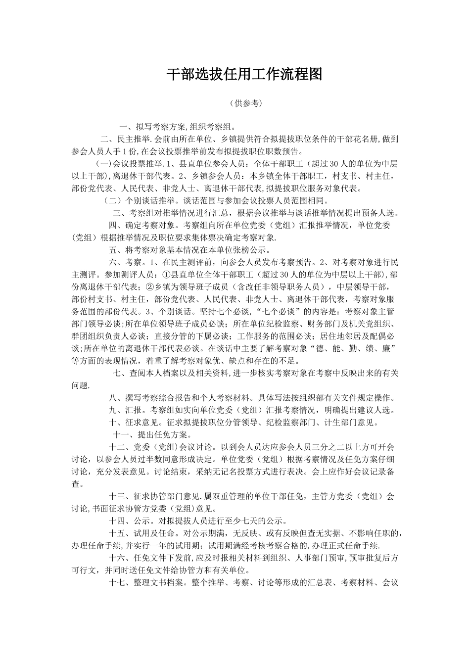 干部选拔任用工作流程图_第1页