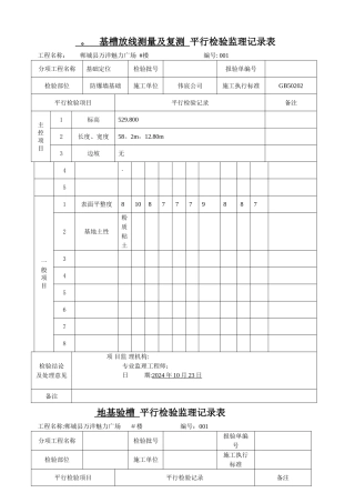 平行检验监理记录表