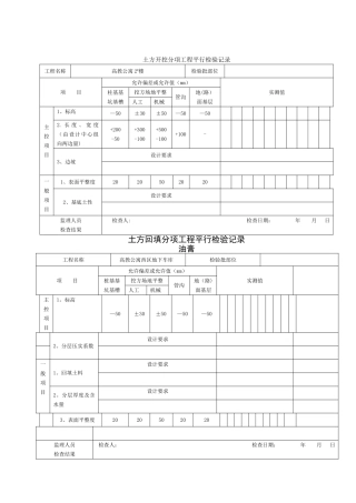 平行检验记录表格