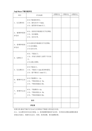 平衡功能评估量表