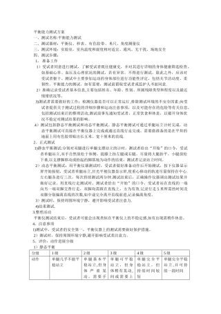 平衡能力测试方案
