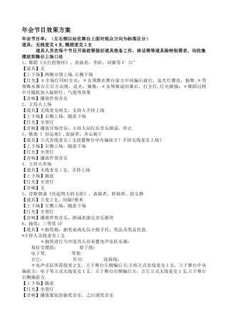 年会节目效果方案