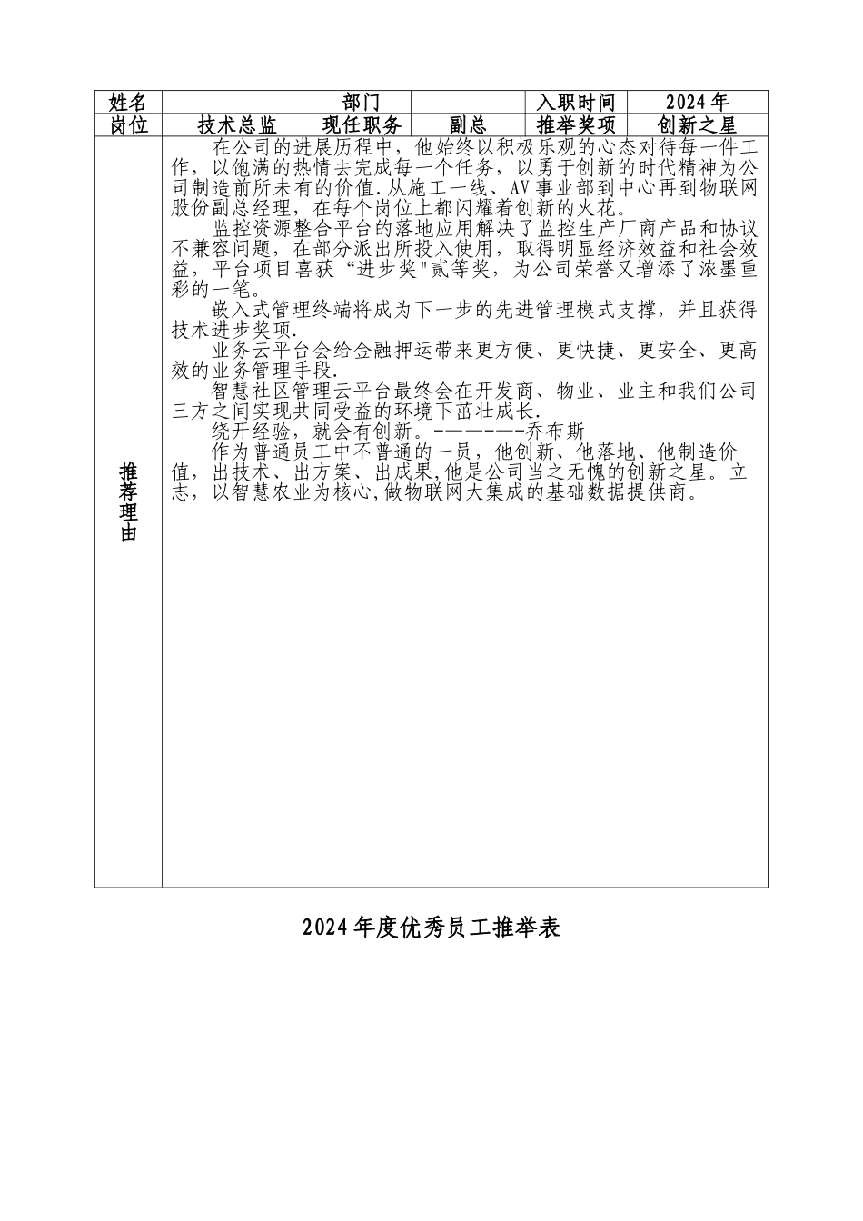 年度优秀员工推荐表_第2页