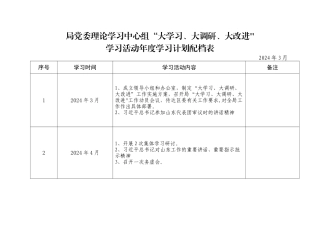 年度学习计划配档表