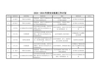 年度安全检查工作计划
