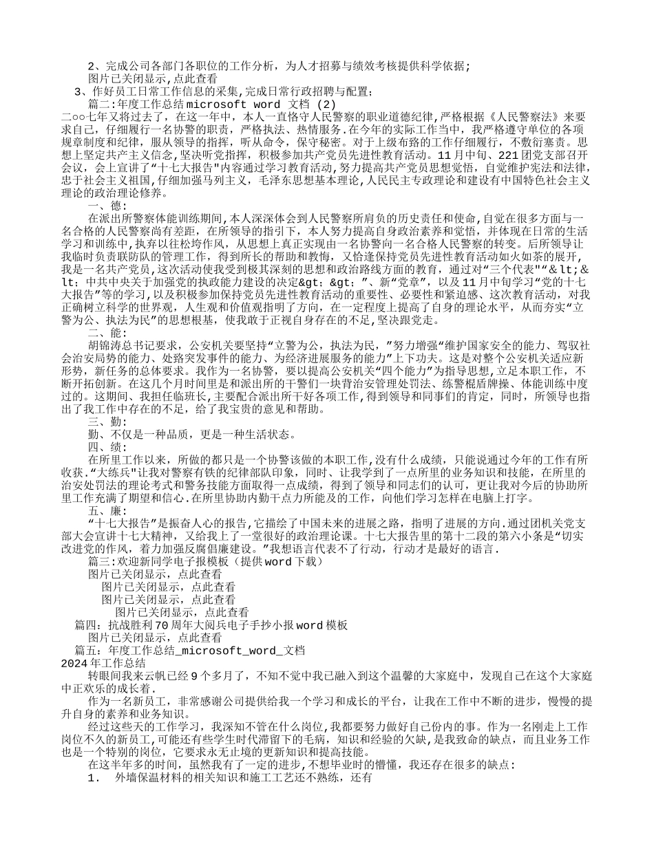 年度工作总结WORD模板_第2页