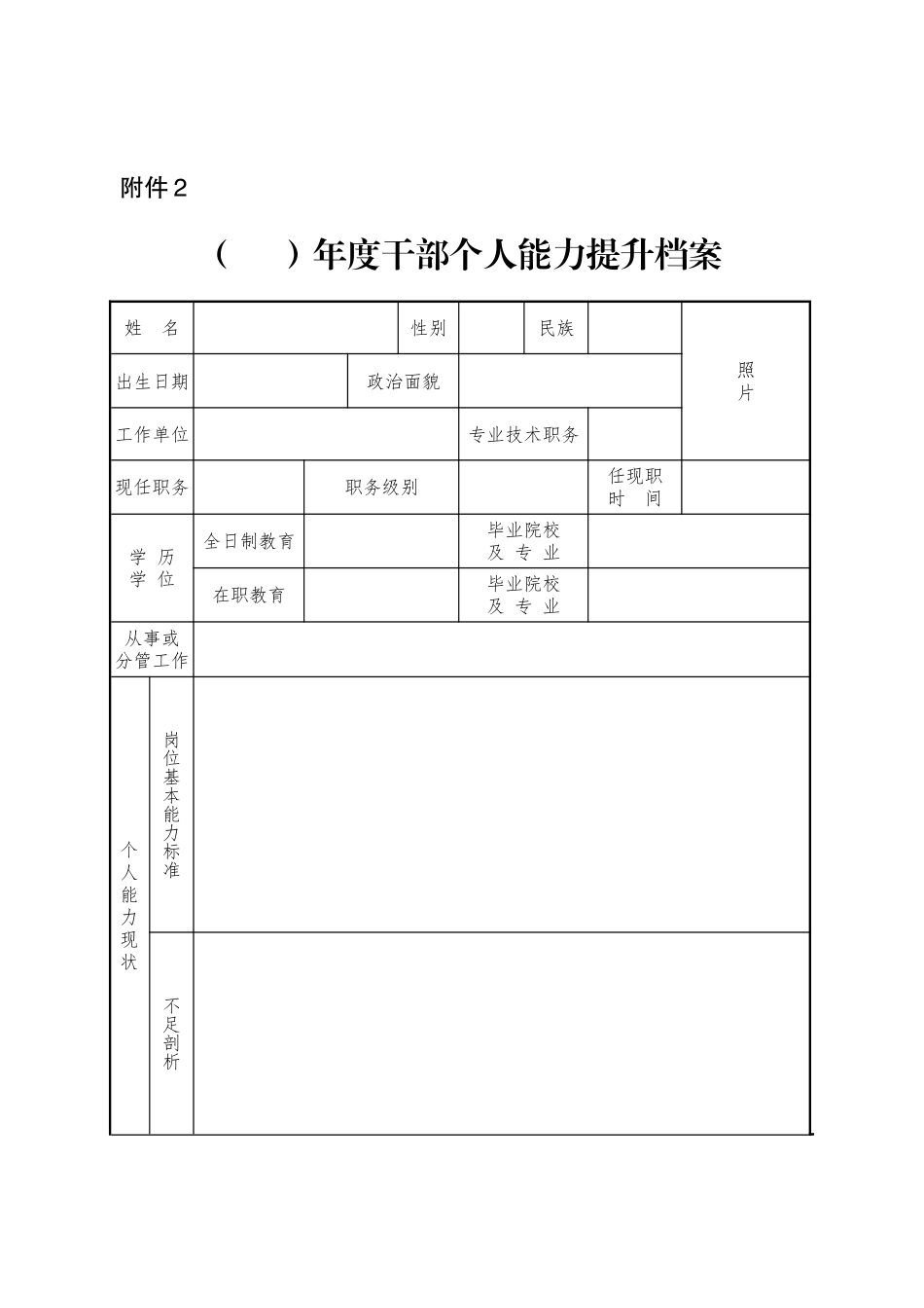 年度干部专业能力提升计划表_第2页