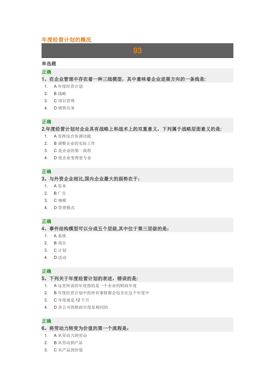 年度经营计划的概况课后测试答案_第1页