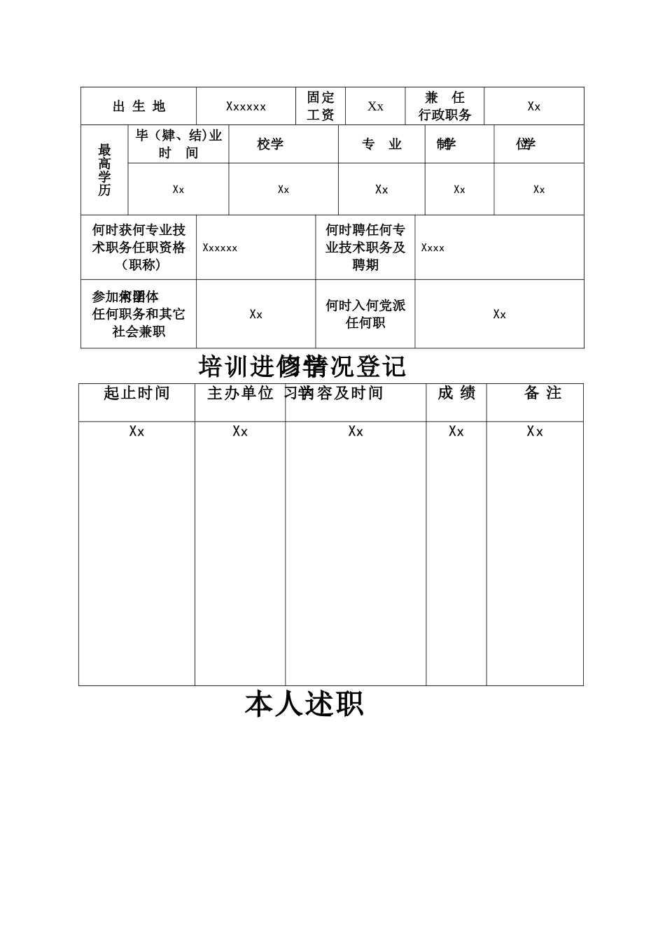 年度考核表(范本)_第2页