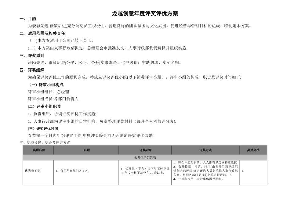 年度评奖评优方案_第1页