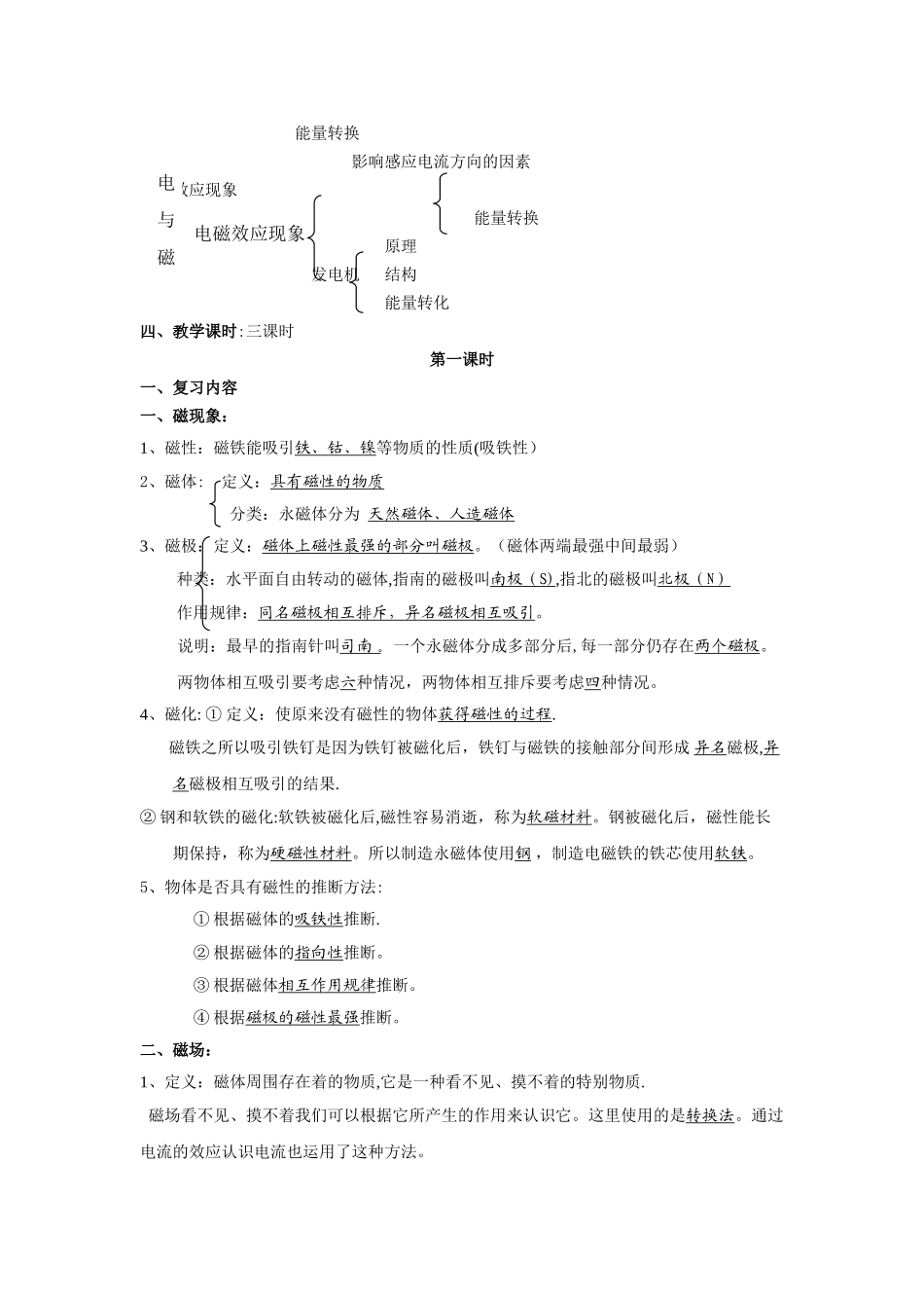 年物理中考复习教案---电与磁_第2页