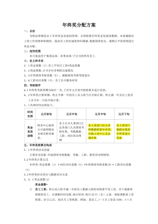 年终奖分配方案