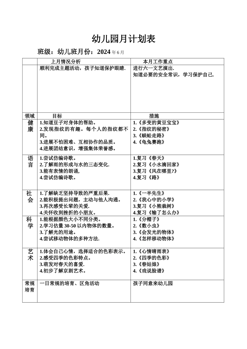 幼儿园-月计划表_第1页