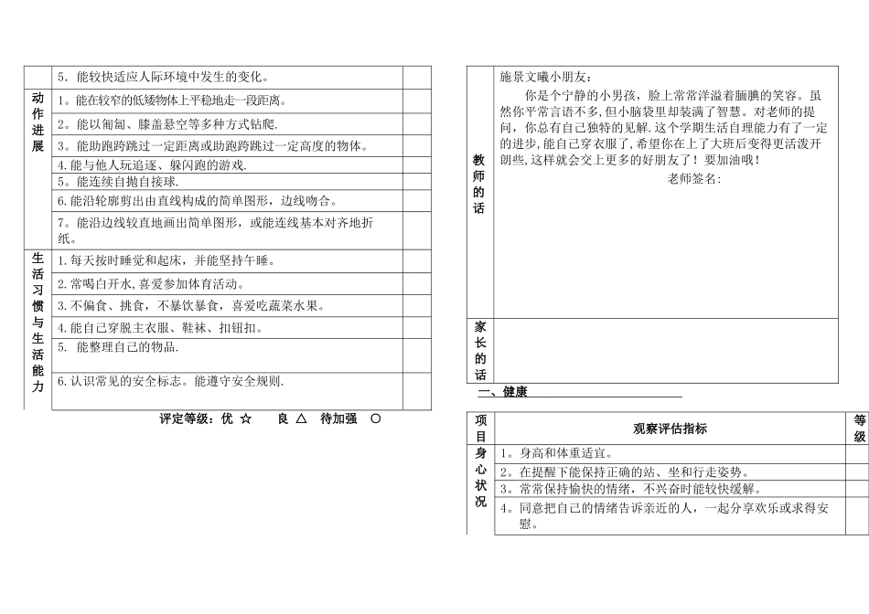 幼儿园中班幼儿发展评估表_第3页