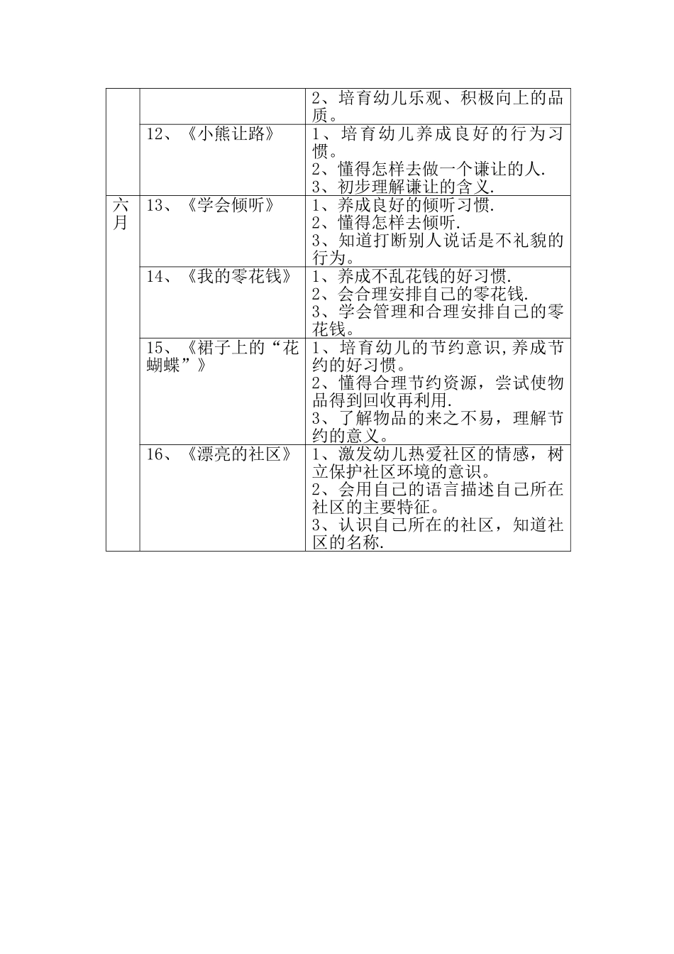 幼儿园中班第二学期社会活动计划_第3页