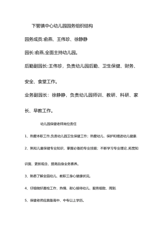 幼儿园保健老师岗位责任