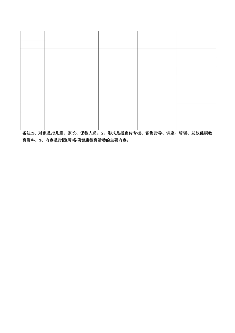 幼儿园健康教育记录表03210_第2页