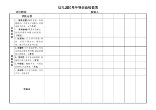 幼儿园区角环境创设检查表