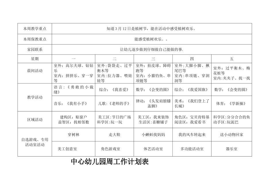 幼儿园周工作计划表_第3页