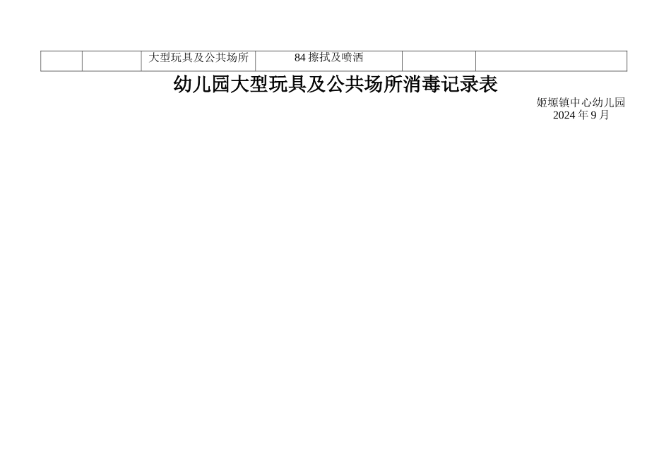 幼儿园大型玩具及公共场所消毒记录表_第2页