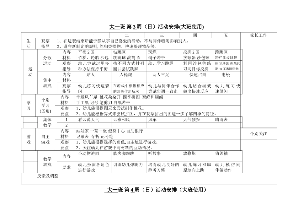 幼儿园大班周计划_第2页
