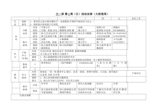 幼儿园大班周计划