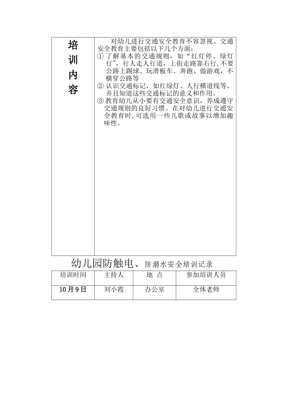 幼儿园安全培训记录_第3页