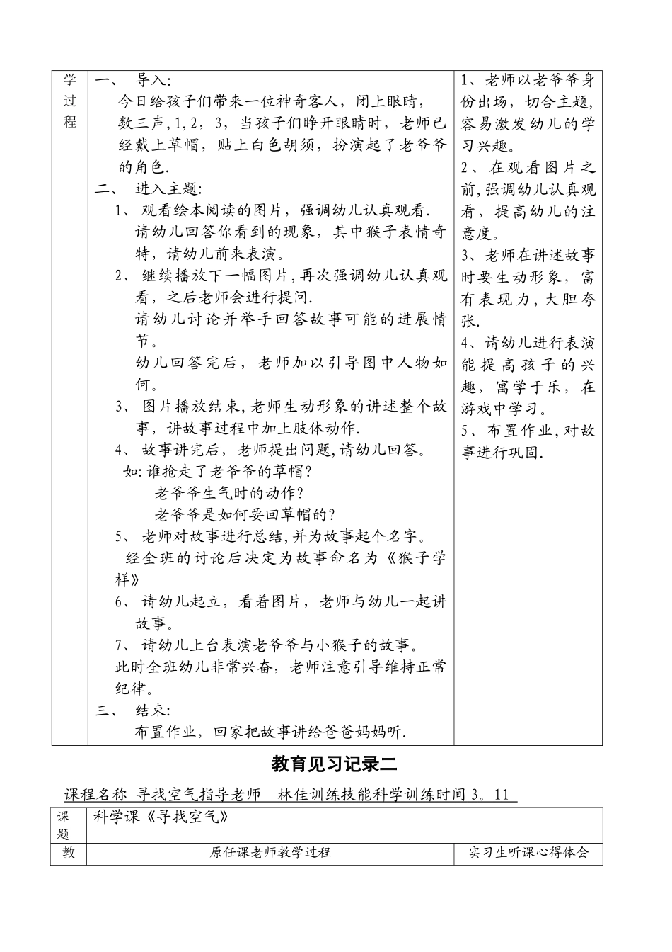 幼儿园实习总结与听课记录_第2页