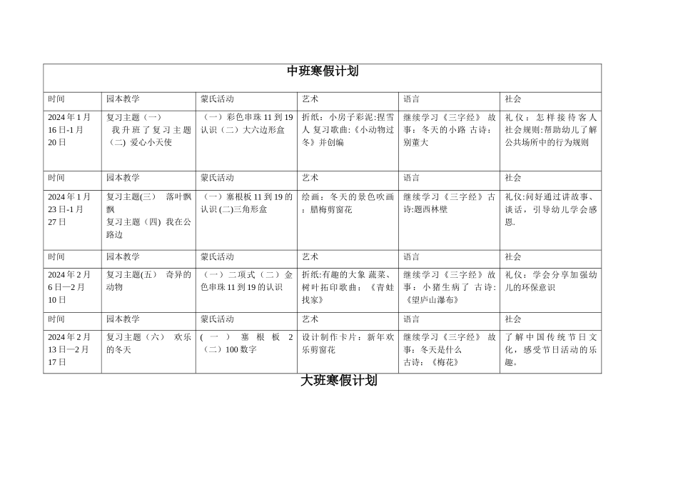 幼儿园寒假计划_第2页