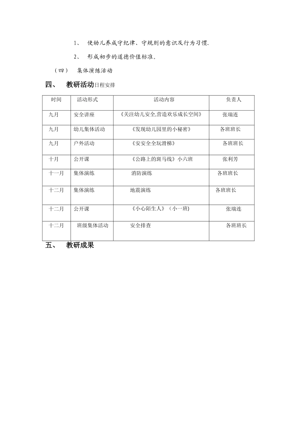 幼儿园小班安全教研计划_第2页