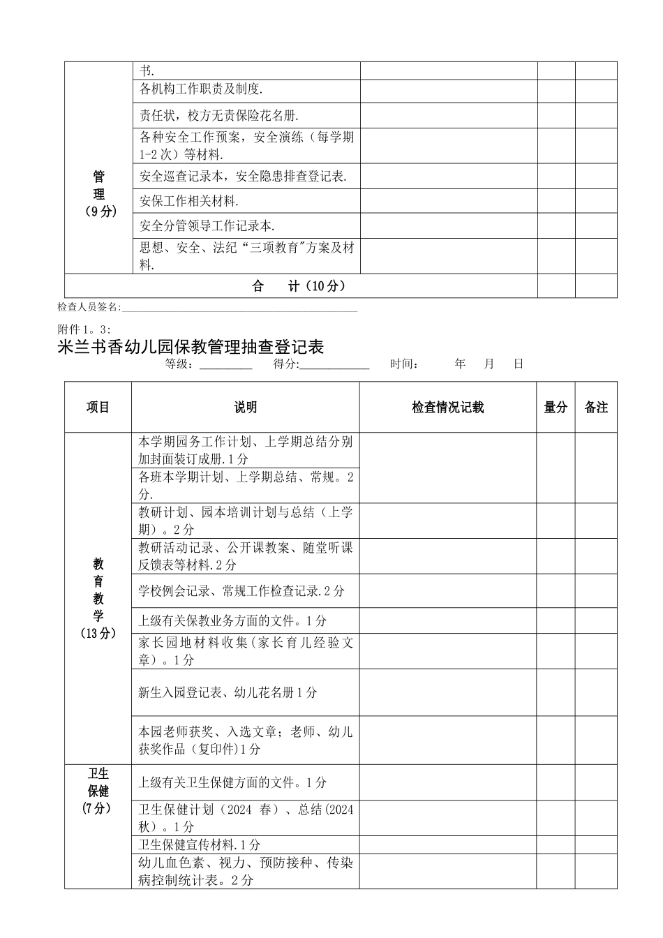 幼儿园常规工作检查表_第3页