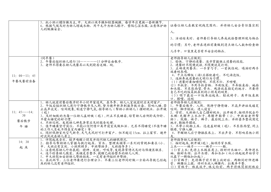 幼儿园教师一日工作流程和标准_第3页