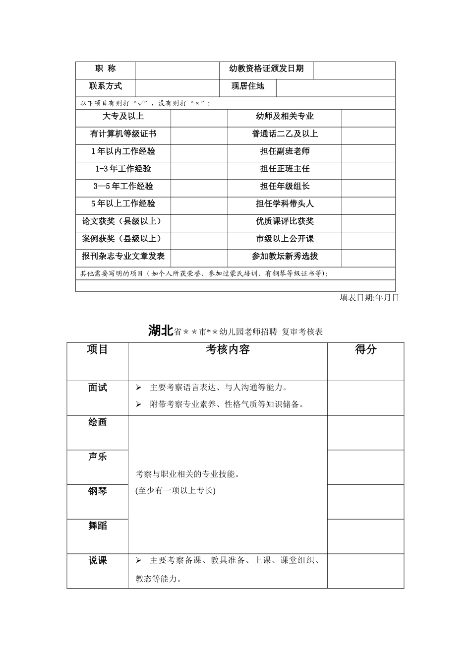 幼儿园教师招聘方案_第2页