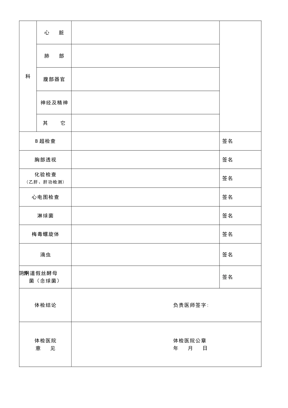 幼儿园教师资格申请人员体检表_第2页