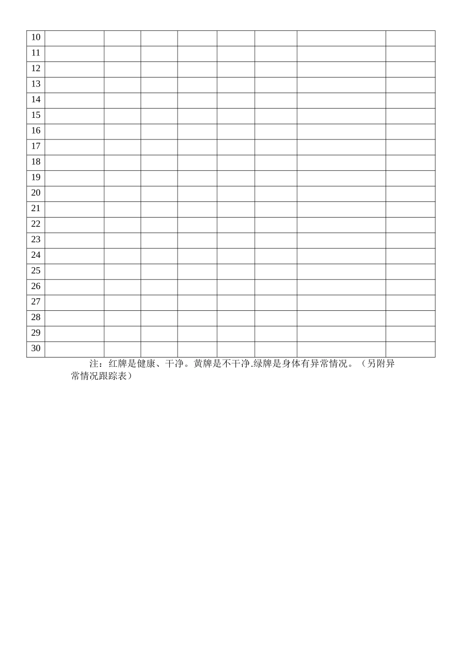 幼儿园晨检记录表_第3页