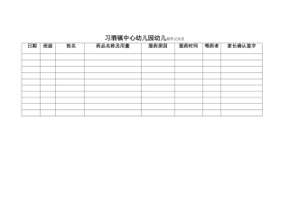 幼儿园服药记录表