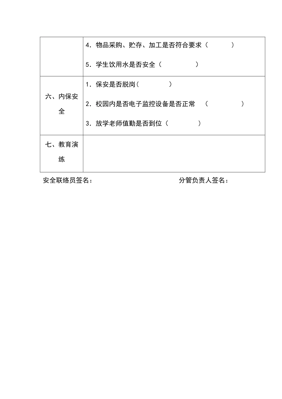 幼儿园每周安全检查记录表_第2页