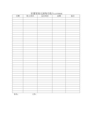 幼儿园每月收入支出明细表