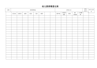 幼儿园消毒登记表