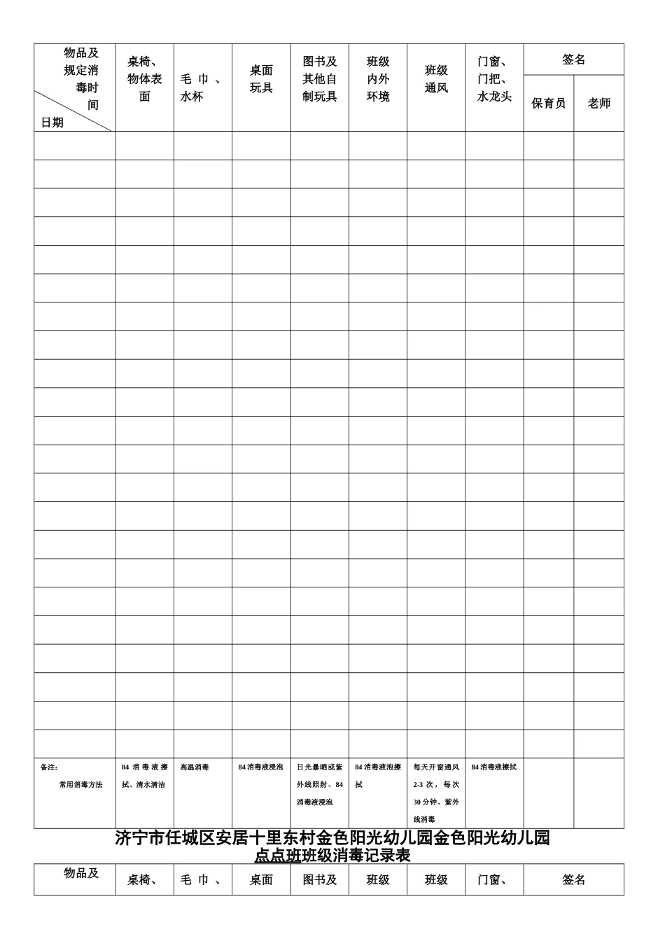 幼儿园消毒记录表_第2页