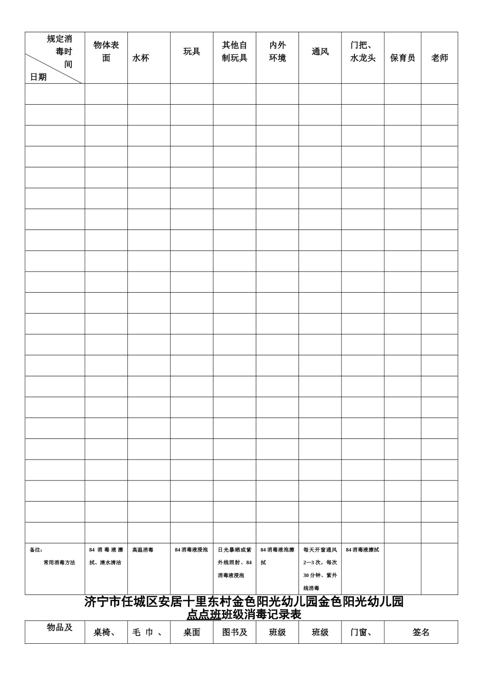 幼儿园消毒记录表_第3页