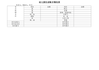 幼儿园生活账目情况表