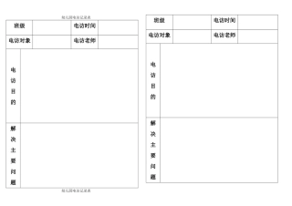 幼儿园电访记录表