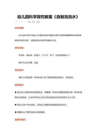 幼儿园科学探索教案