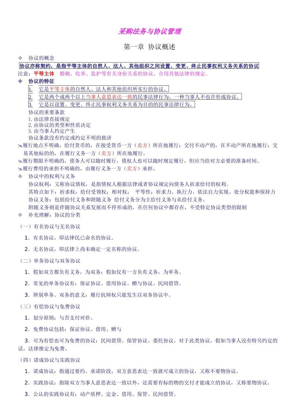 2025年采购法务与合同管理知识点归纳_第1页