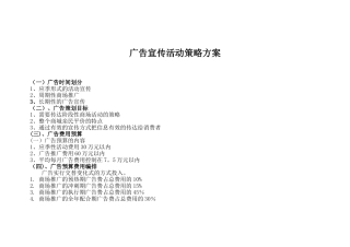 广告宣传策略方案