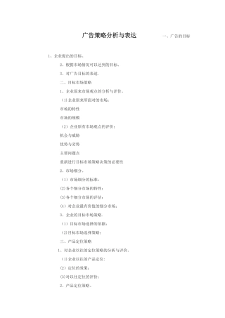 广告策略分析与表达